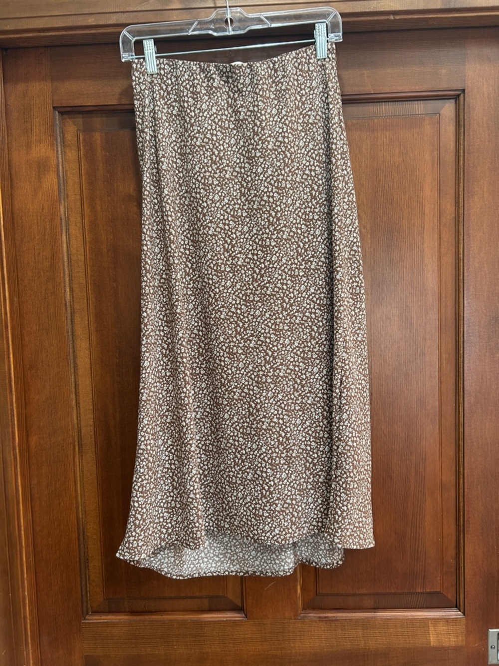BE COOL Brown & Cream Speckled Midi Skirt